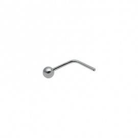 Piercing nariz, palo con bola pequeña de 1,5mm en forma de L, plata de ley, GL15-25