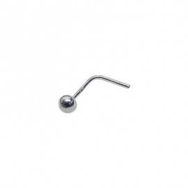 Piercing nariz, palo con bola de 2mm en forma de L, plata de ley, GL15-26